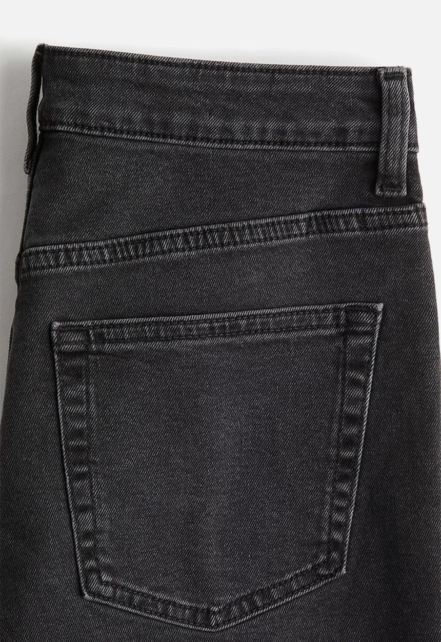 H&M - High denim shorts - dark grey