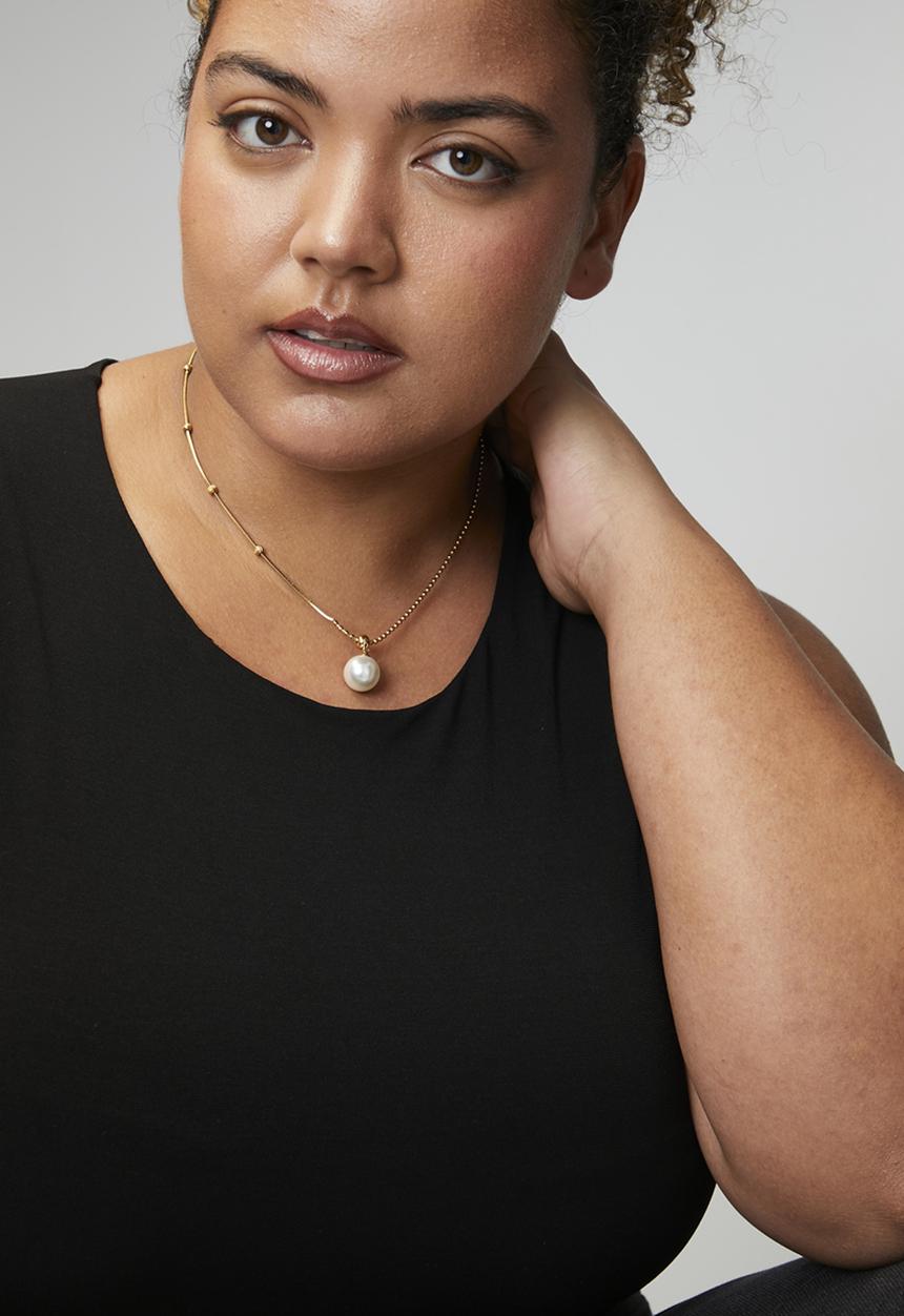 Zoe on Trend - Elegant pearl drop-necklace - gold