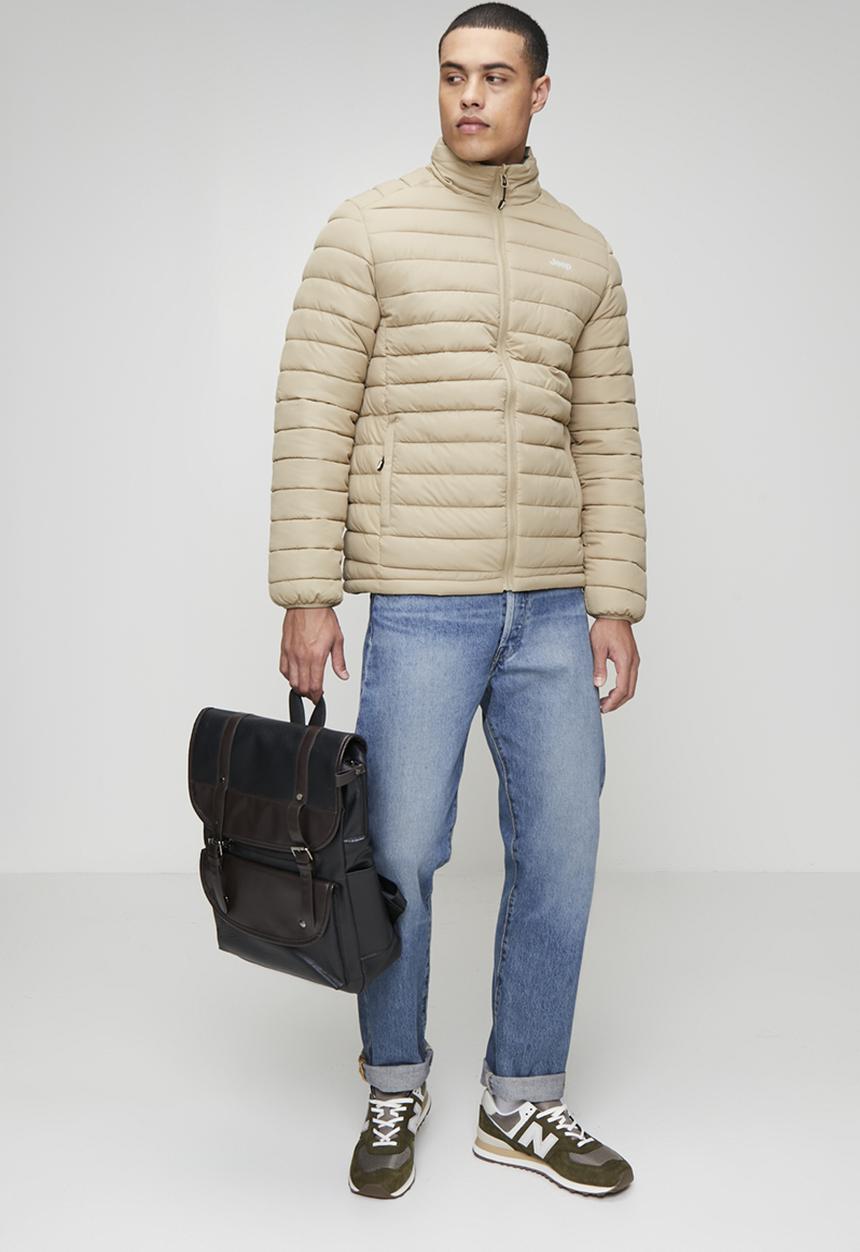 JEEP - Reversible Puffer Jacket  - Khaki & Stone