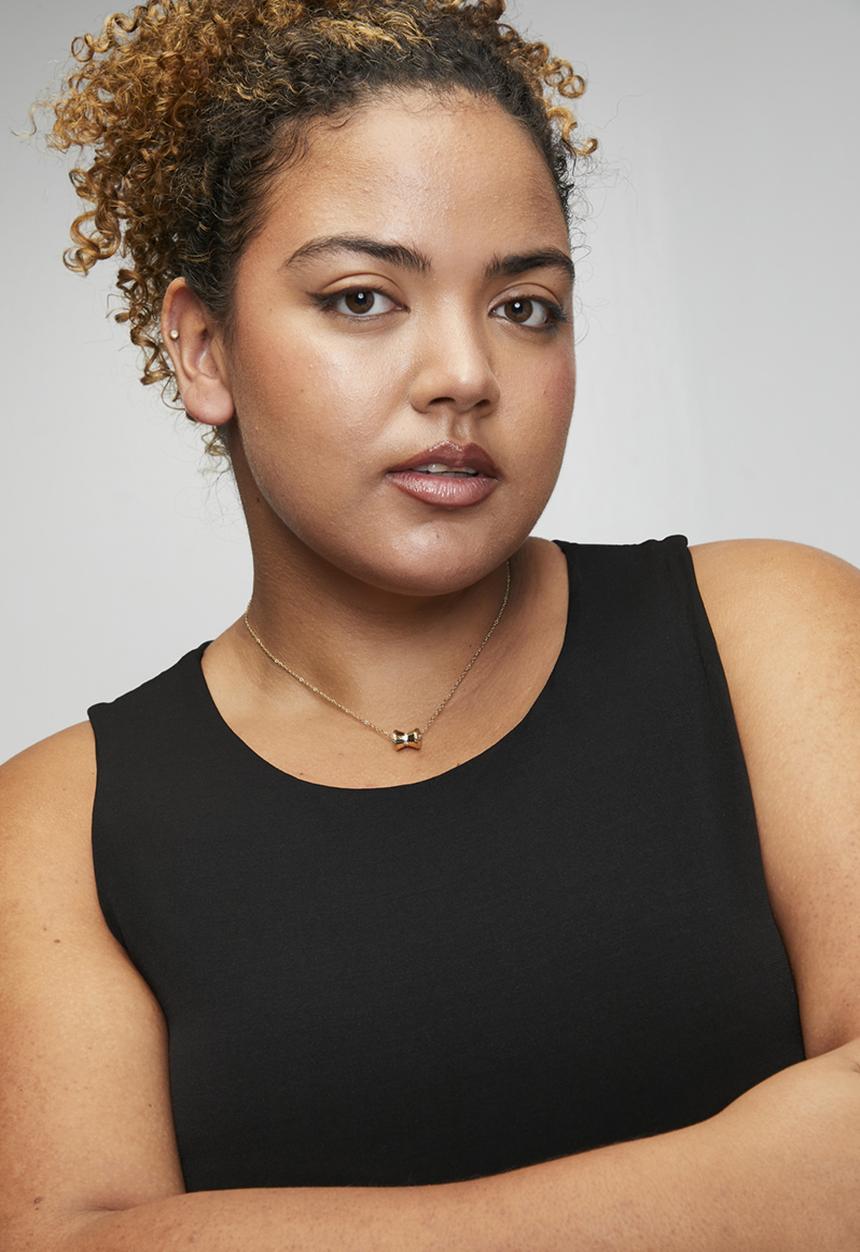 Zoe on Trend - Modern barrel pendant necklace - gold
