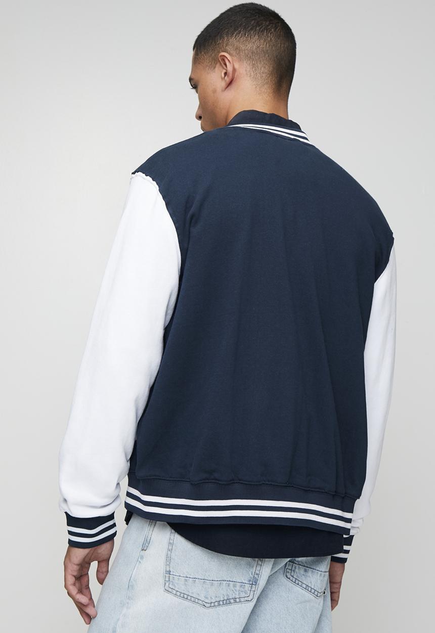 Brave Soul - Jersey Varsity Jacket - Navy