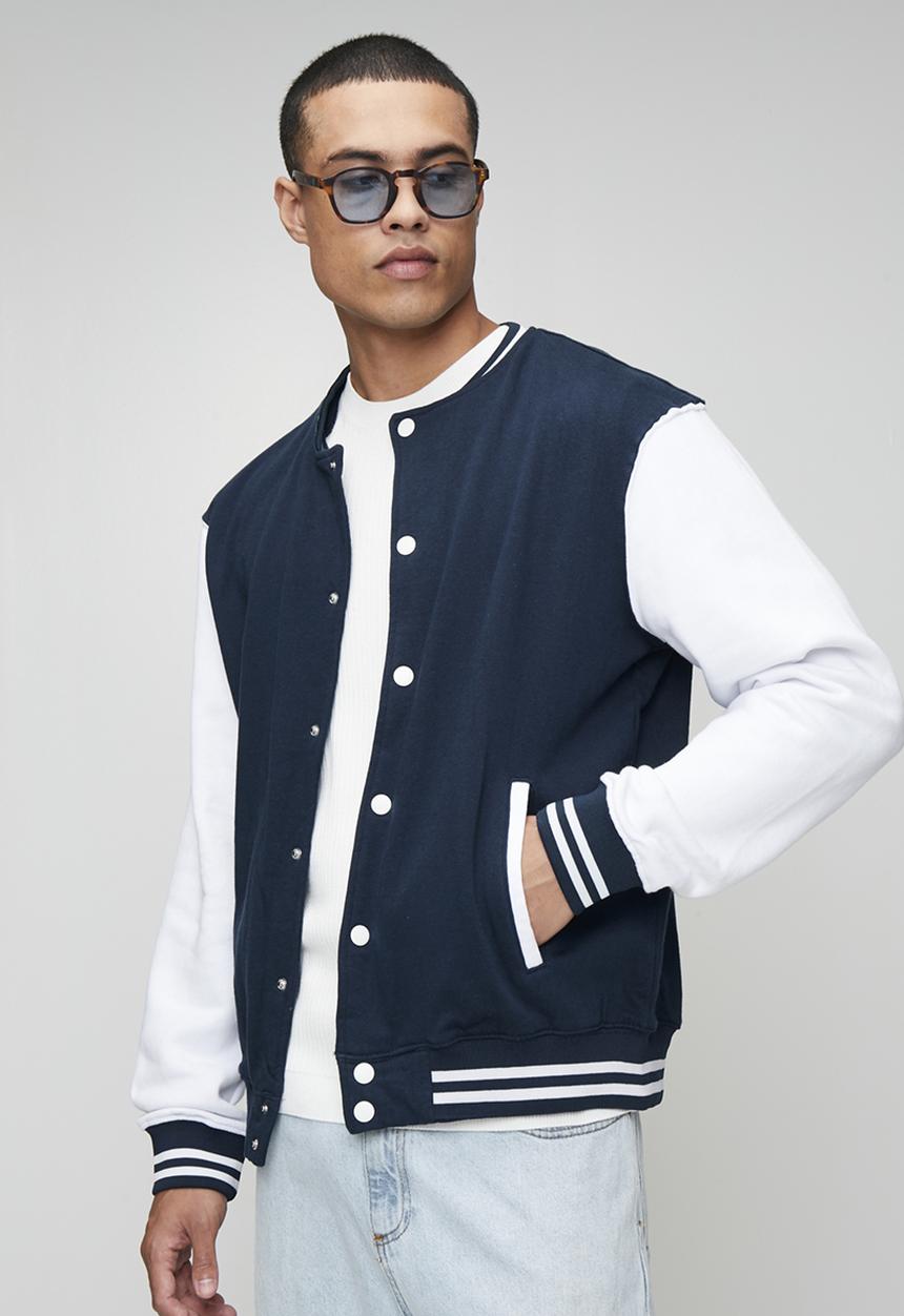 Jersey Varsity Jacket - Navy