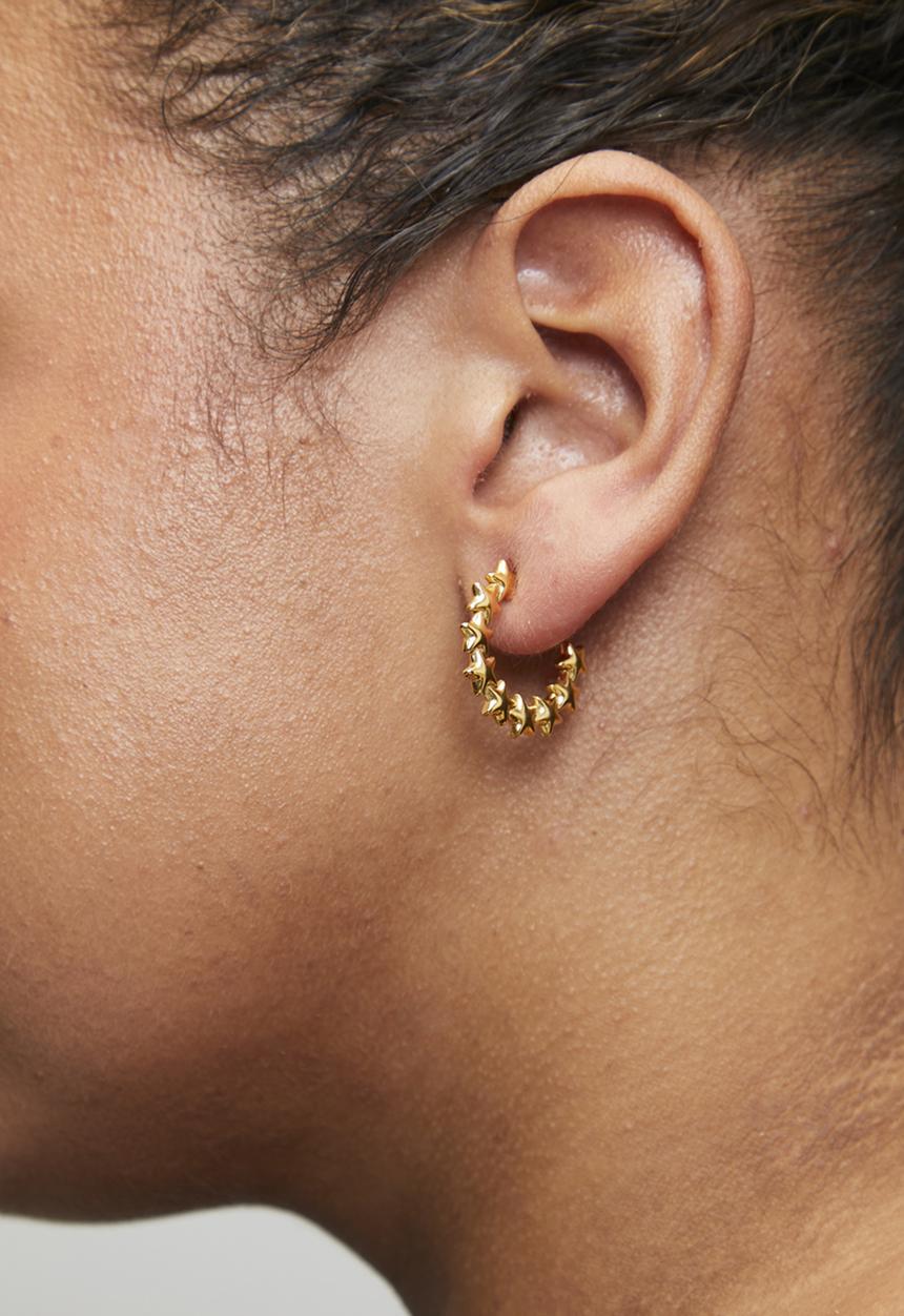 Zoe on Trend - Star-studded hoop earrings - gold