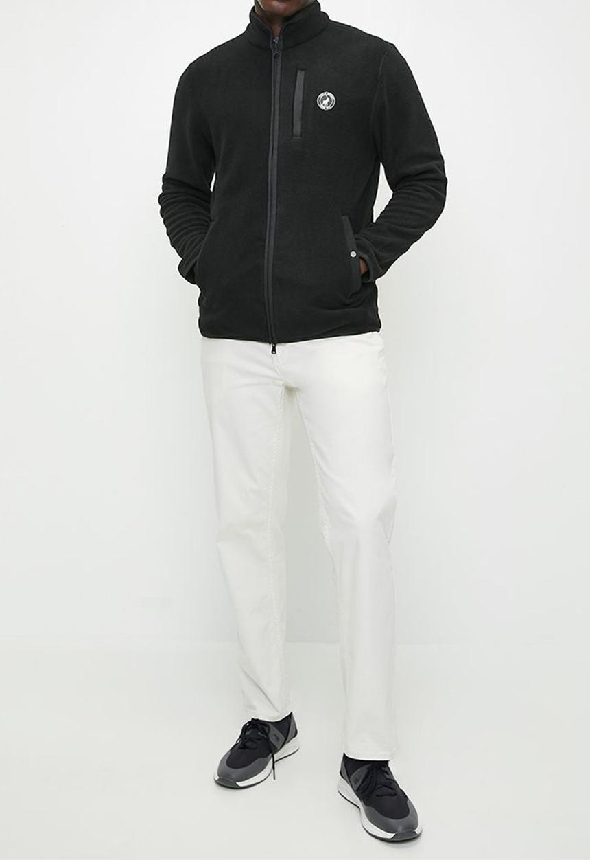 POLO - Men Sport Long sleeve Polar Fleece - Black