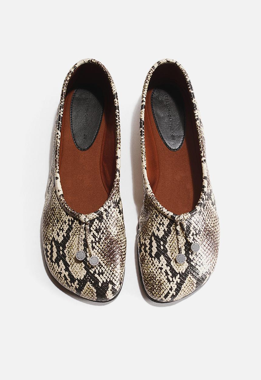 H&M - Stella McCartney H&M: Snakeskin-print ballet flats - beige