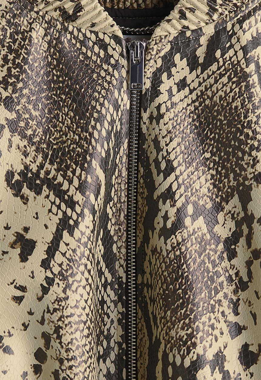H&M - Stella McCartney H&M: Snakeskin-print bomber jacket - beige