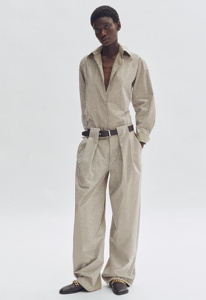 Stella McCartney H&M: Embellished barrel-leg trousers - khaki