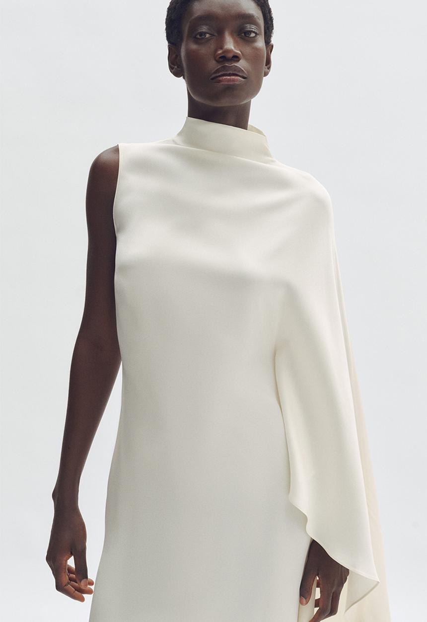 H&M - Stella McCartney H&M: Satin cape dress - cream