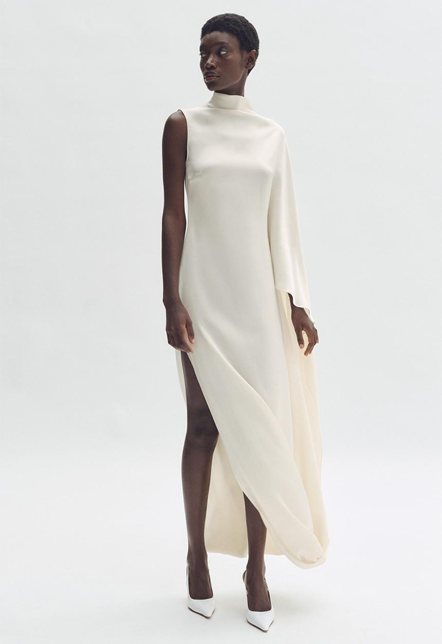 H&M - Stella McCartney H&M: Satin cape dress - cream