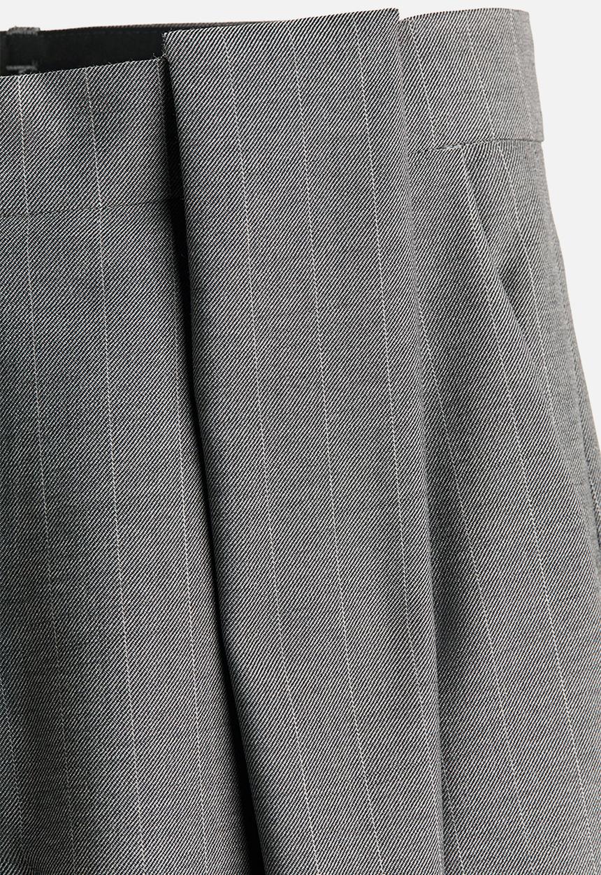 H&M - Stella McCartney H&M: Barrel-leg wool trousers - dark grey/pinstriped