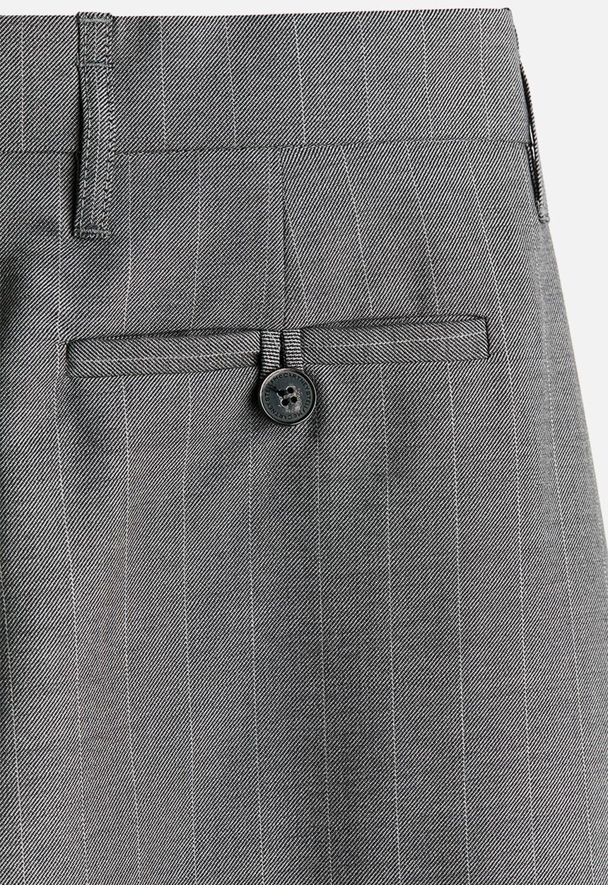 H&M - Stella McCartney H&M: Barrel-leg wool trousers - dark grey/pinstriped
