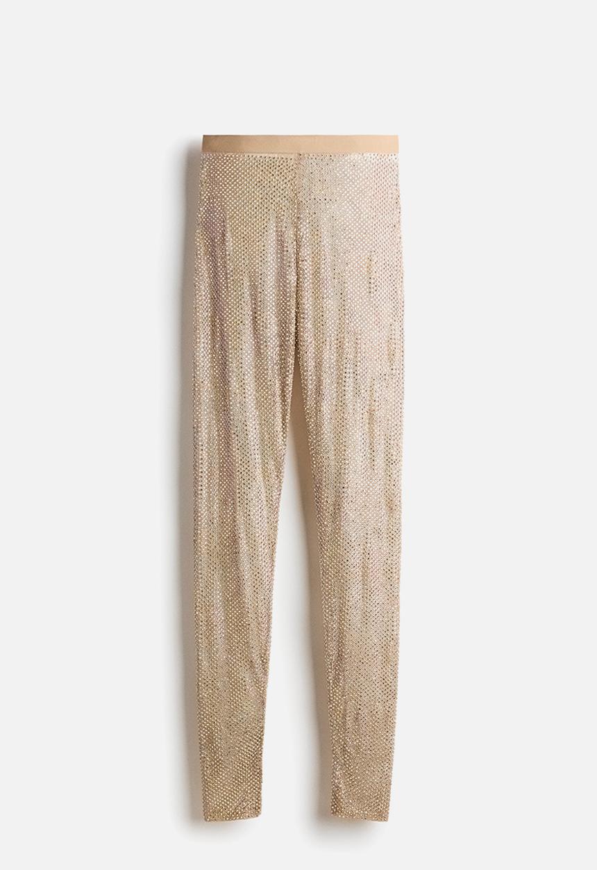 H&M - Stella McCartney H&M: Embellished lace leggings - beige