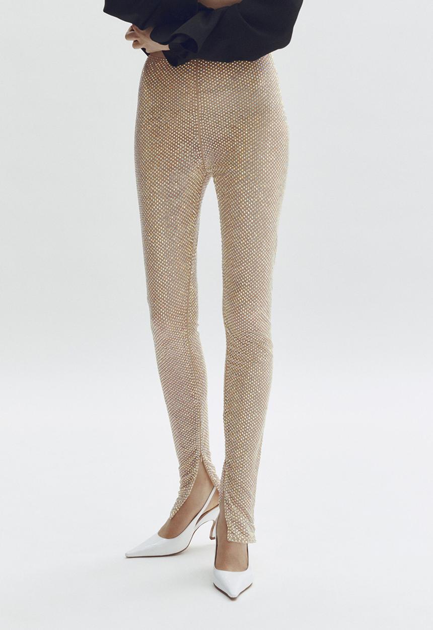 H&M - Stella McCartney H&M: Embellished lace leggings - beige