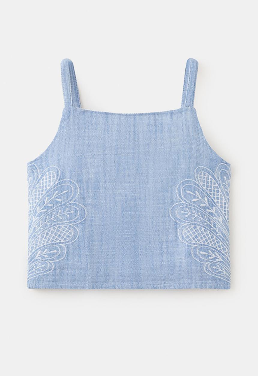 MANGO - Blouse SEASET - Medium Blue