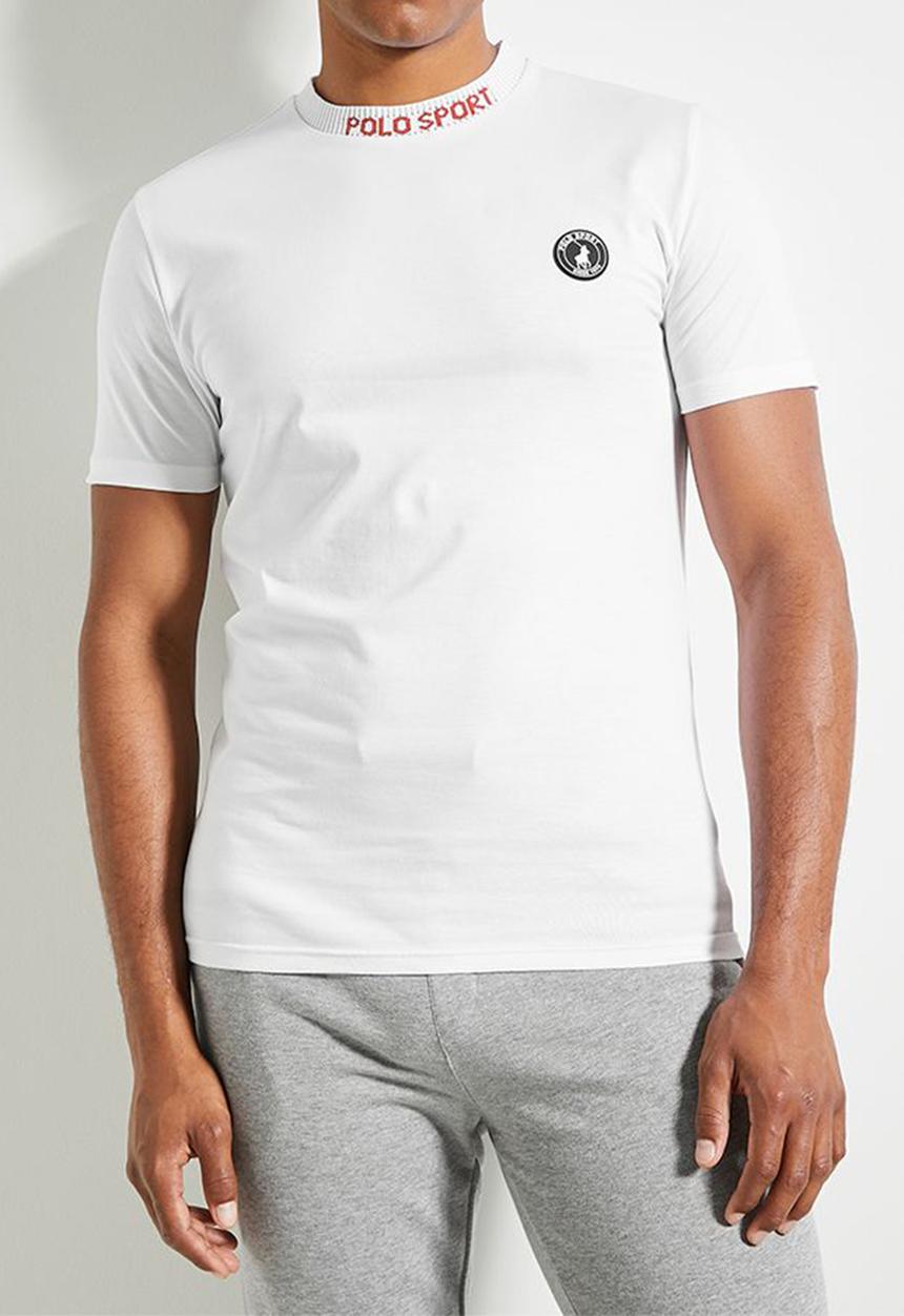 POLO - Mens Sport Ss Jacquard Tee - White