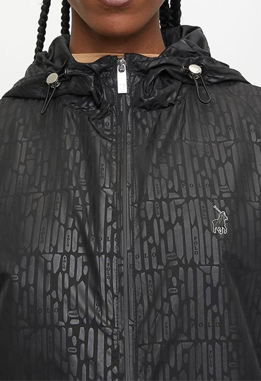 POLO - Women harper packable monogram jacket - black