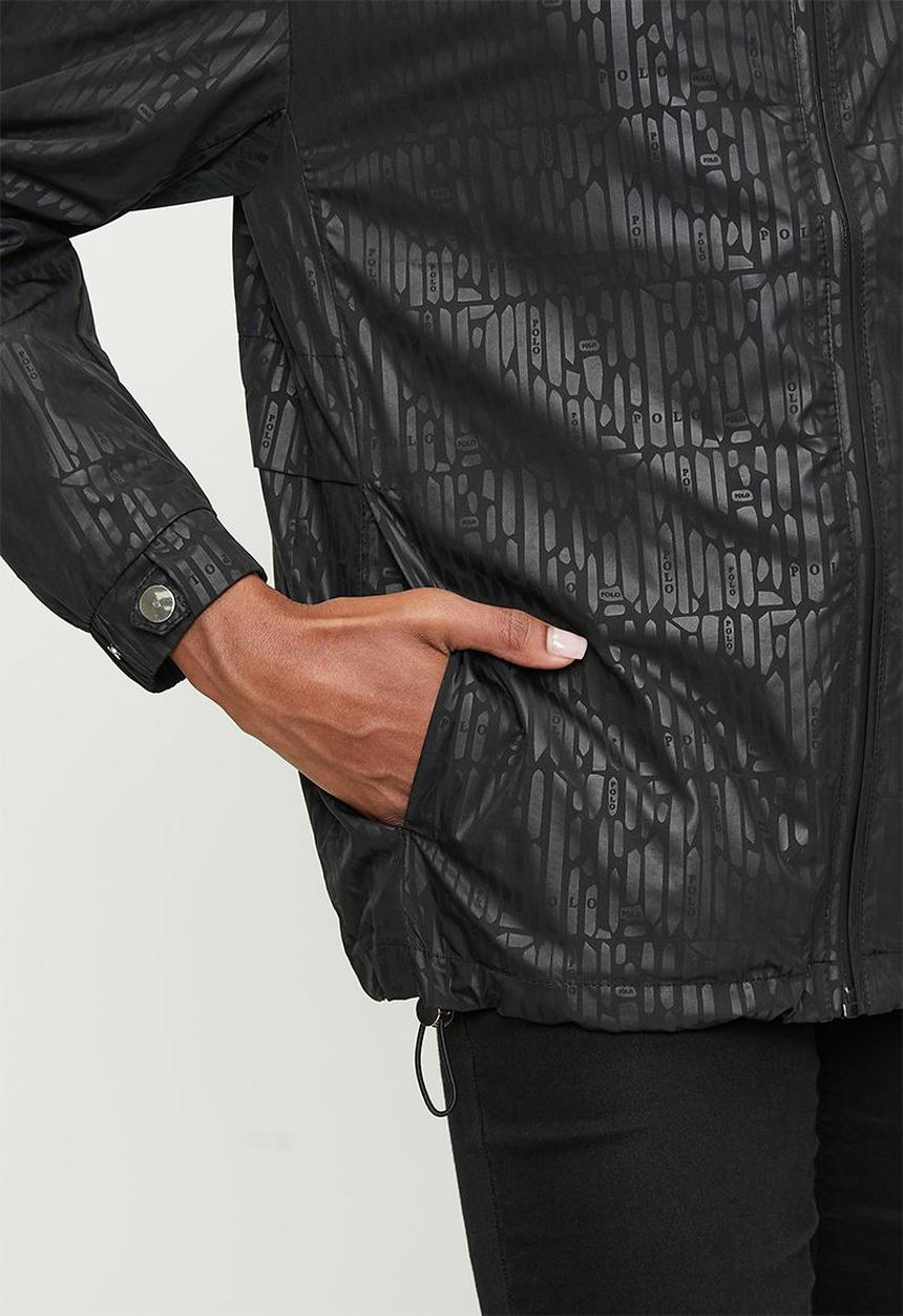 POLO - Women harper packable monogram jacket - black