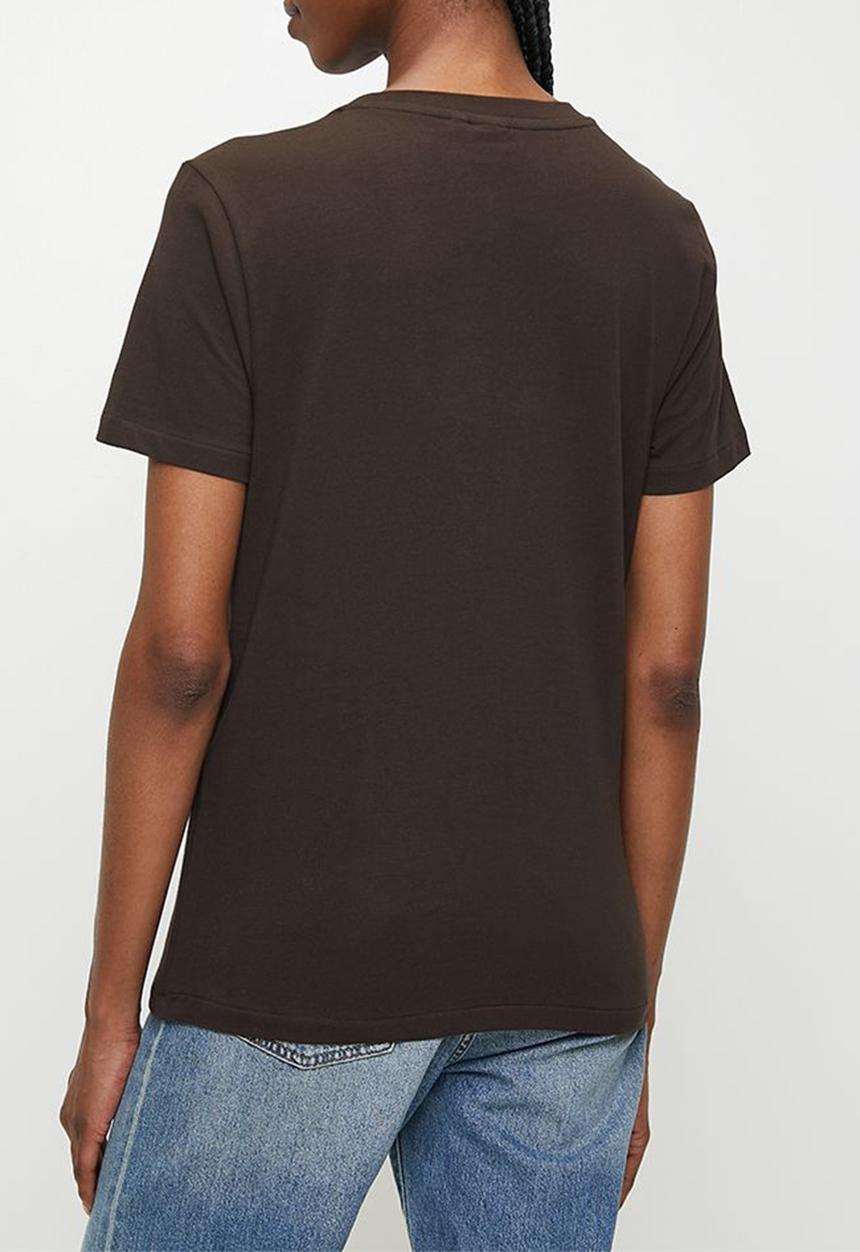 POLO - Women Casey short sleeve crest T-shirt - chocolate