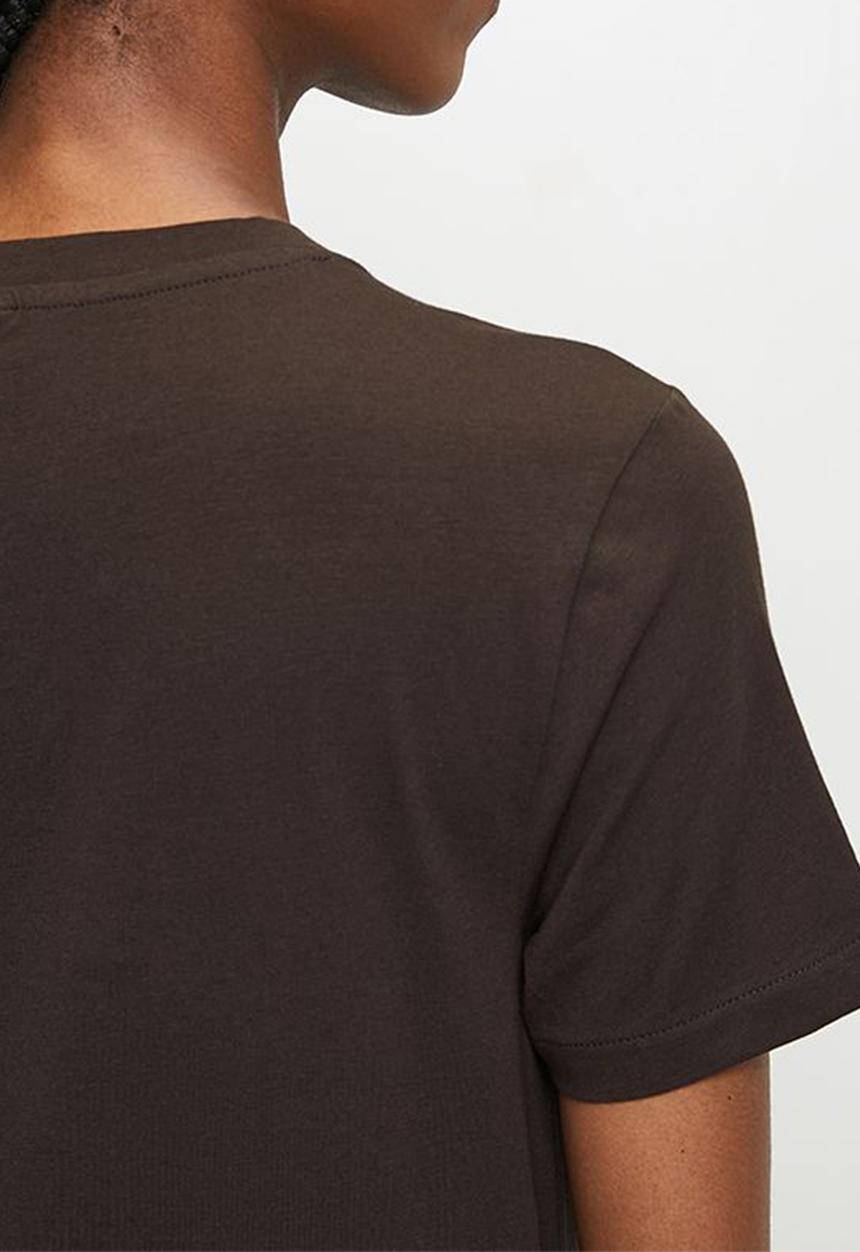 POLO - Women Casey short sleeve crest T-shirt - chocolate