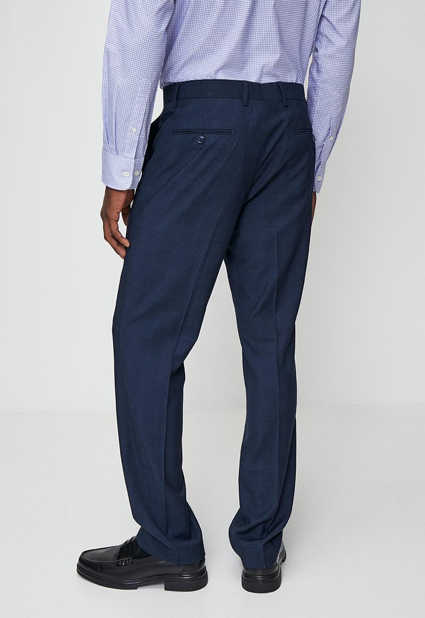 POLO - Franco Custom Fit Check Trouser - Navy