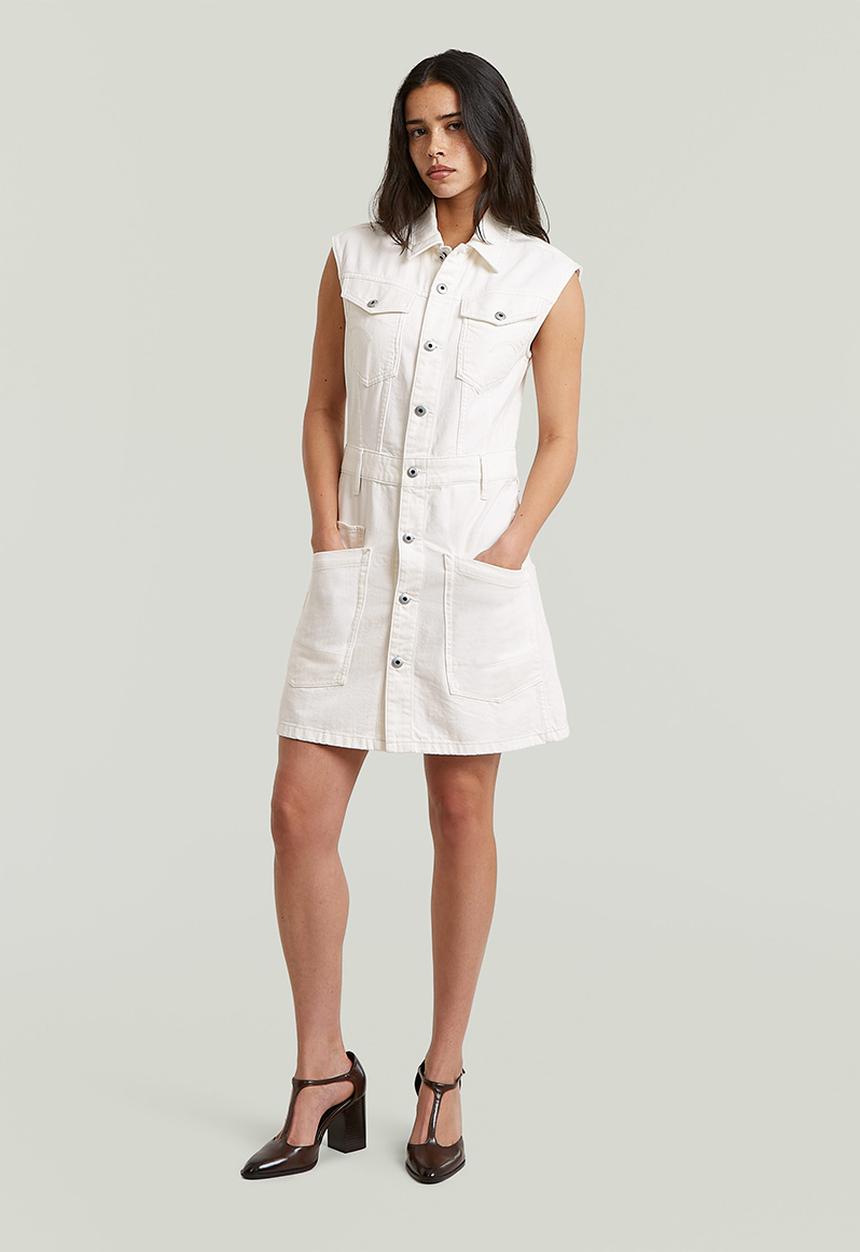 G-STAR - Cinch dress sleeveless wmn - ecru