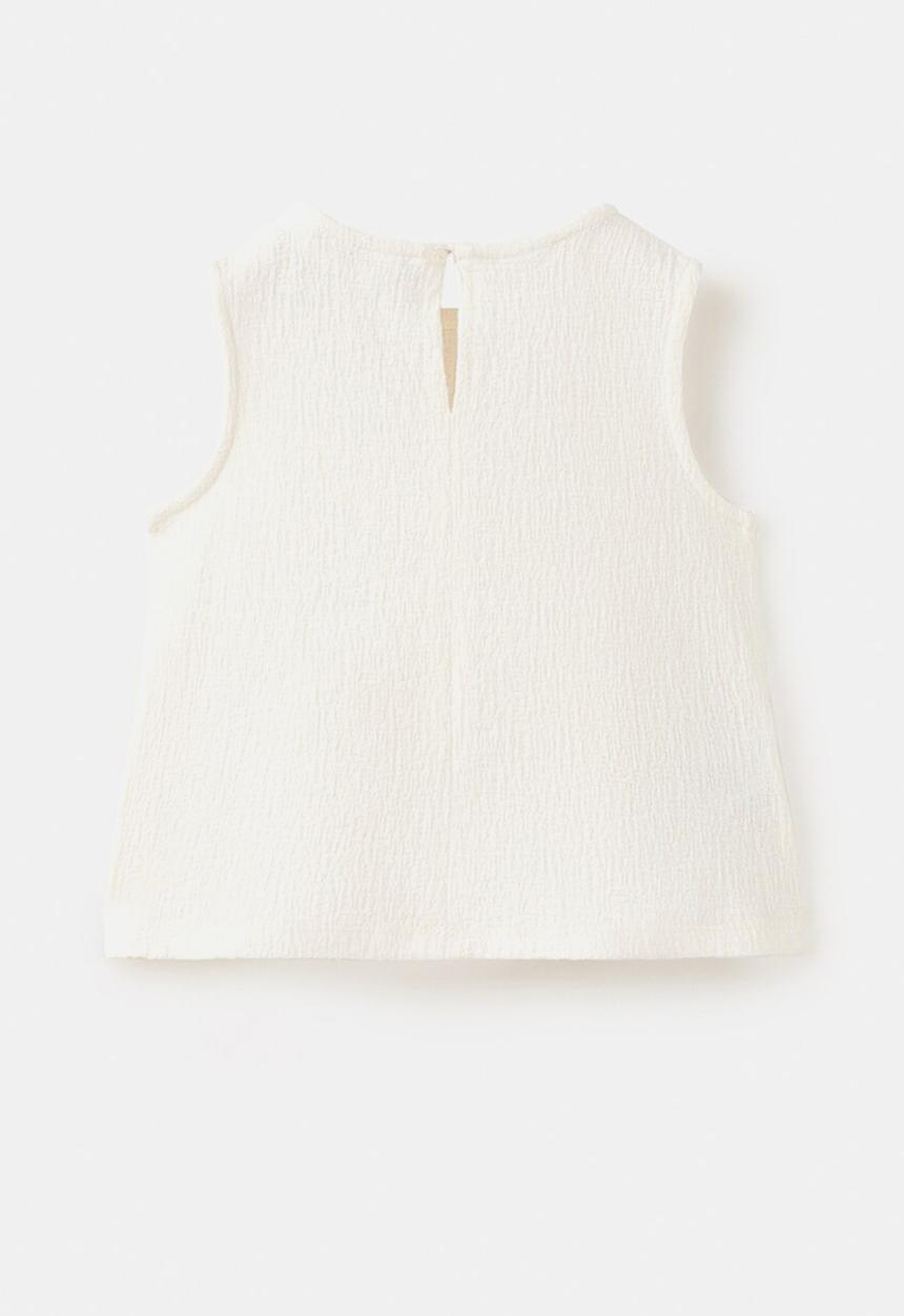 MANGO - T-Shirt TEXTUSET - Natural