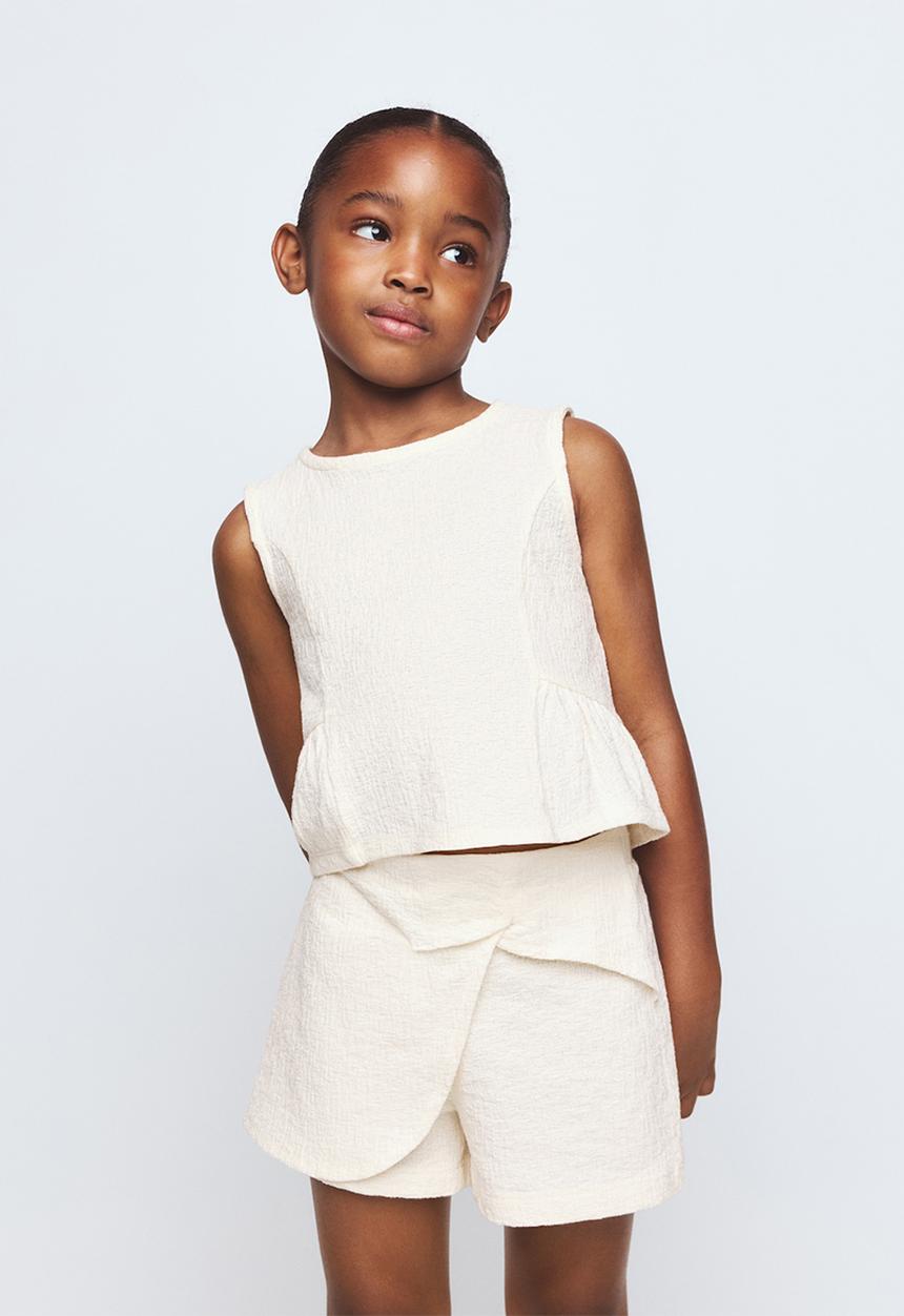 MANGO - T-Shirt TEXTUSET - Natural