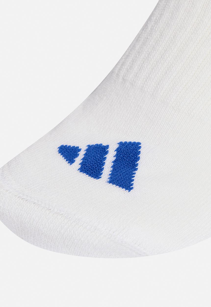 adidas Performance - 3-Stripes cushioned sportswear crew socks 3pk - dark blue/white/blue