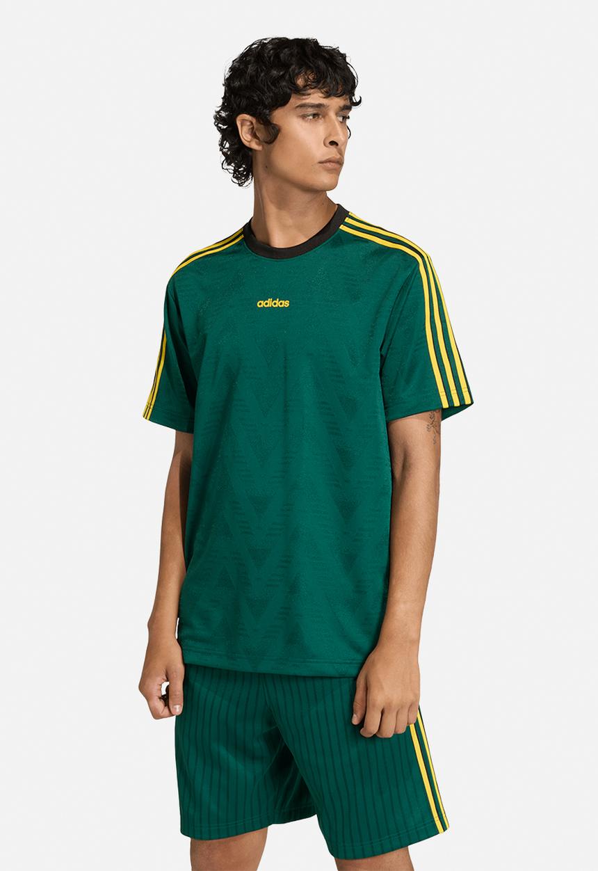 adidas Originals - Jacquard Football Jersey Top - Collegiate Green