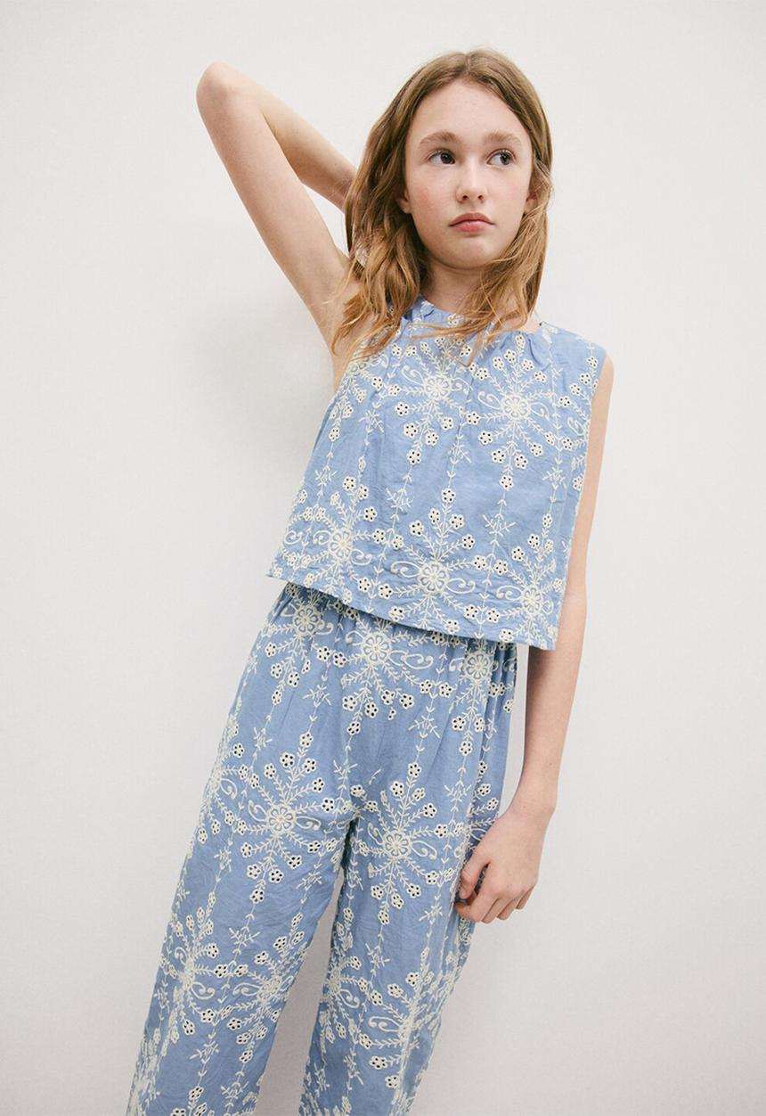 MANGO - Jumpsuit CRETA - Medium Blue