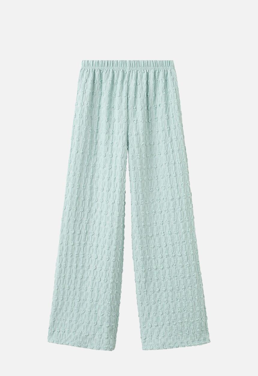 MANGO - Trousers DOTSET - Turquoise / Aqua