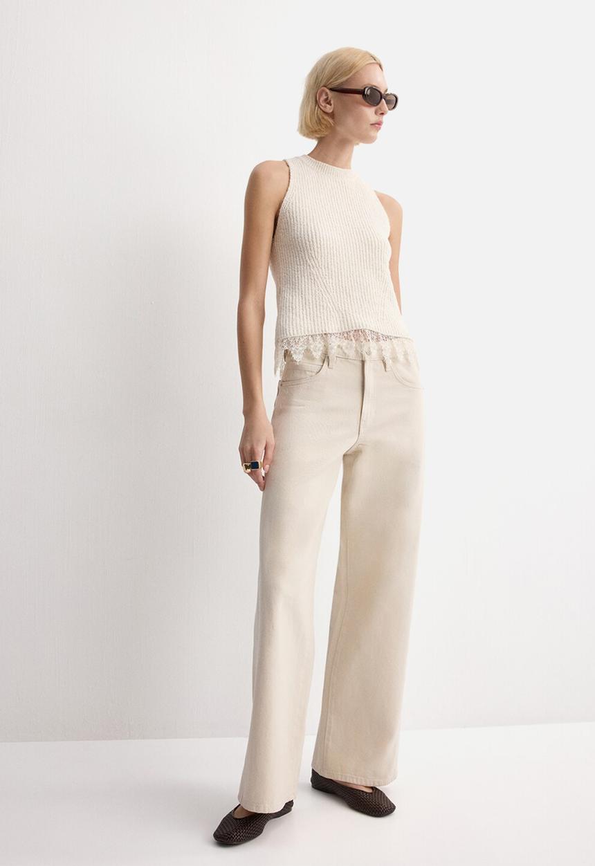 MANGO - Top bruma - light beige