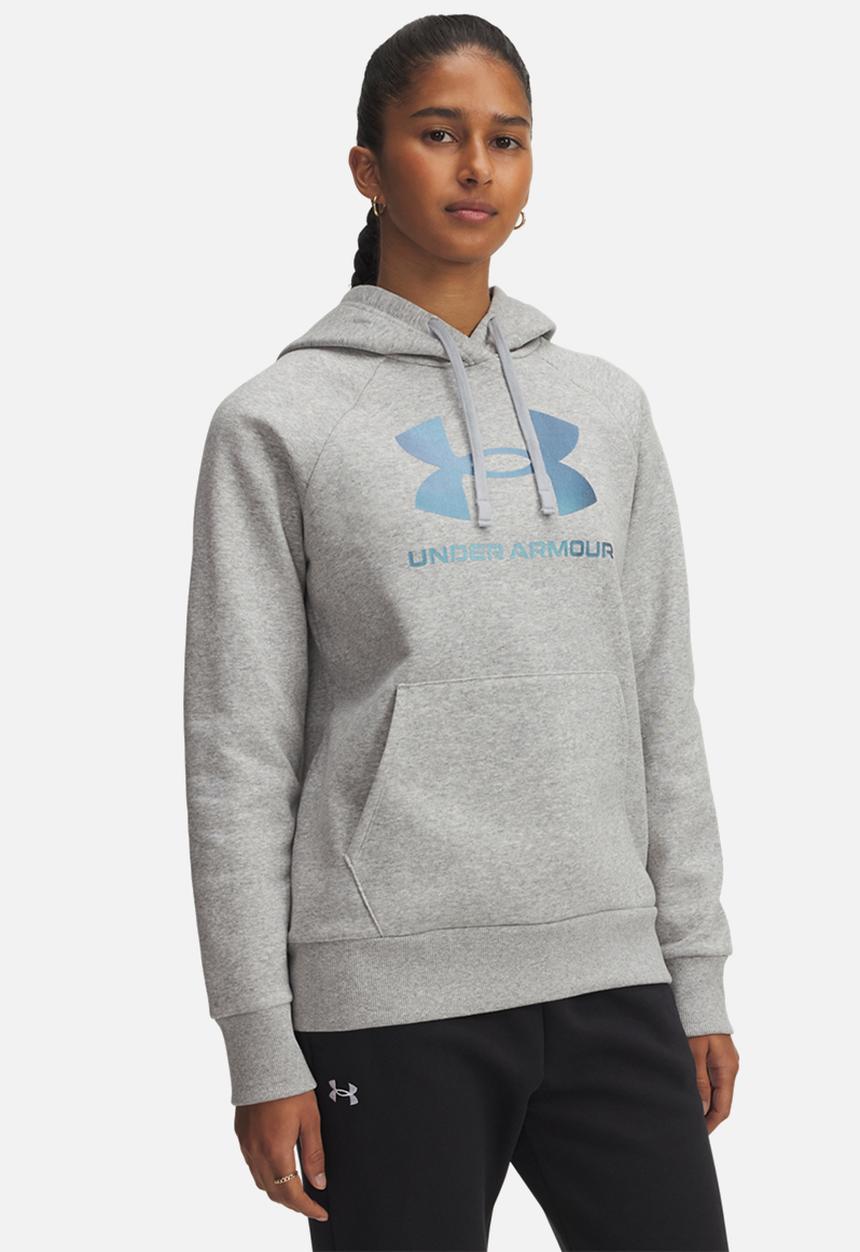 Under Armour - UA Rival Flc Shimmer Hdy - Mod Gray Light Heather/Iridescent