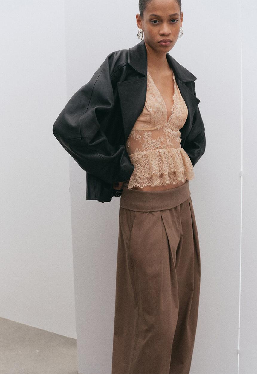 MANGO - Trousers cristina - medium brown