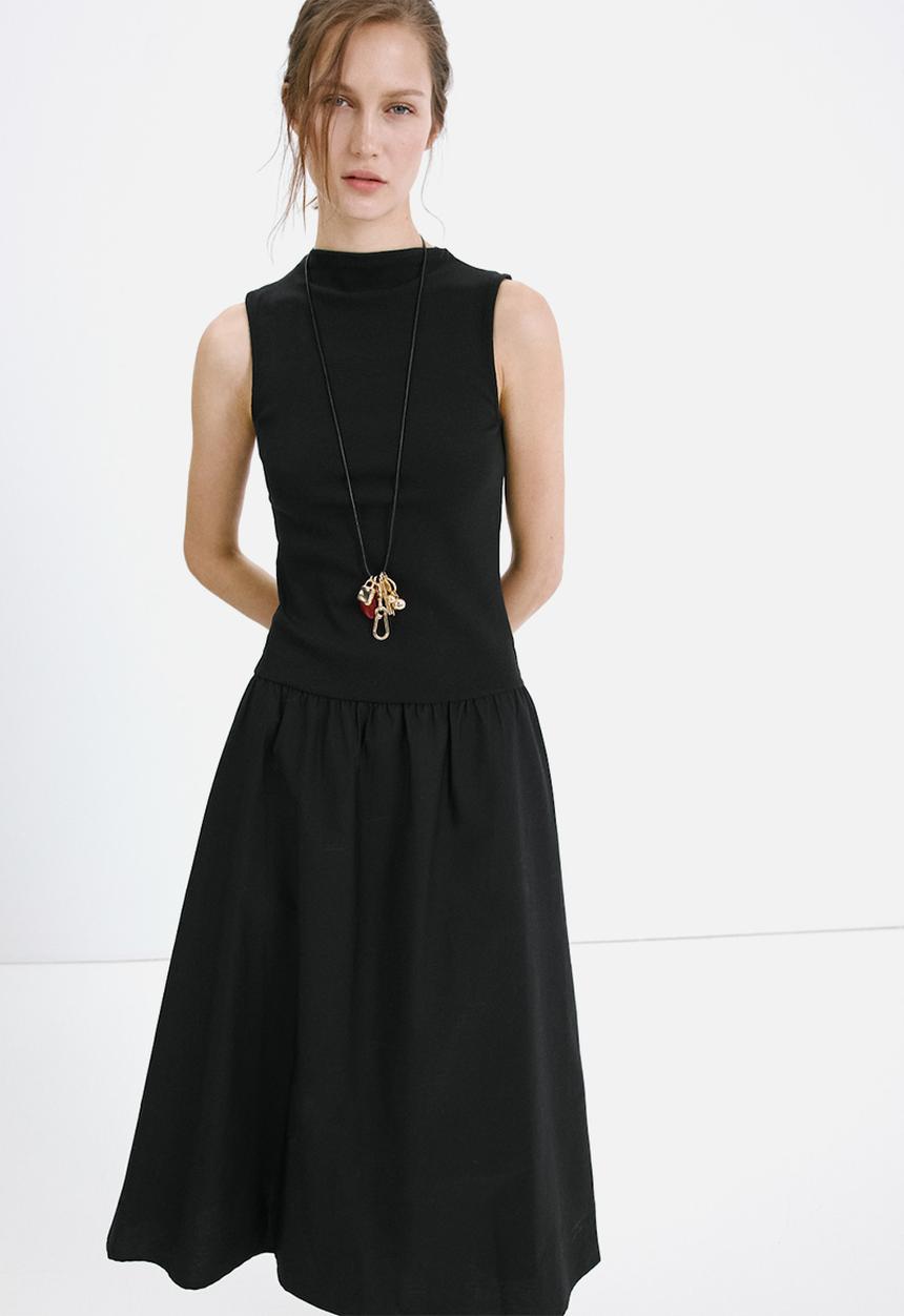 MANGO - Dress valvin - black