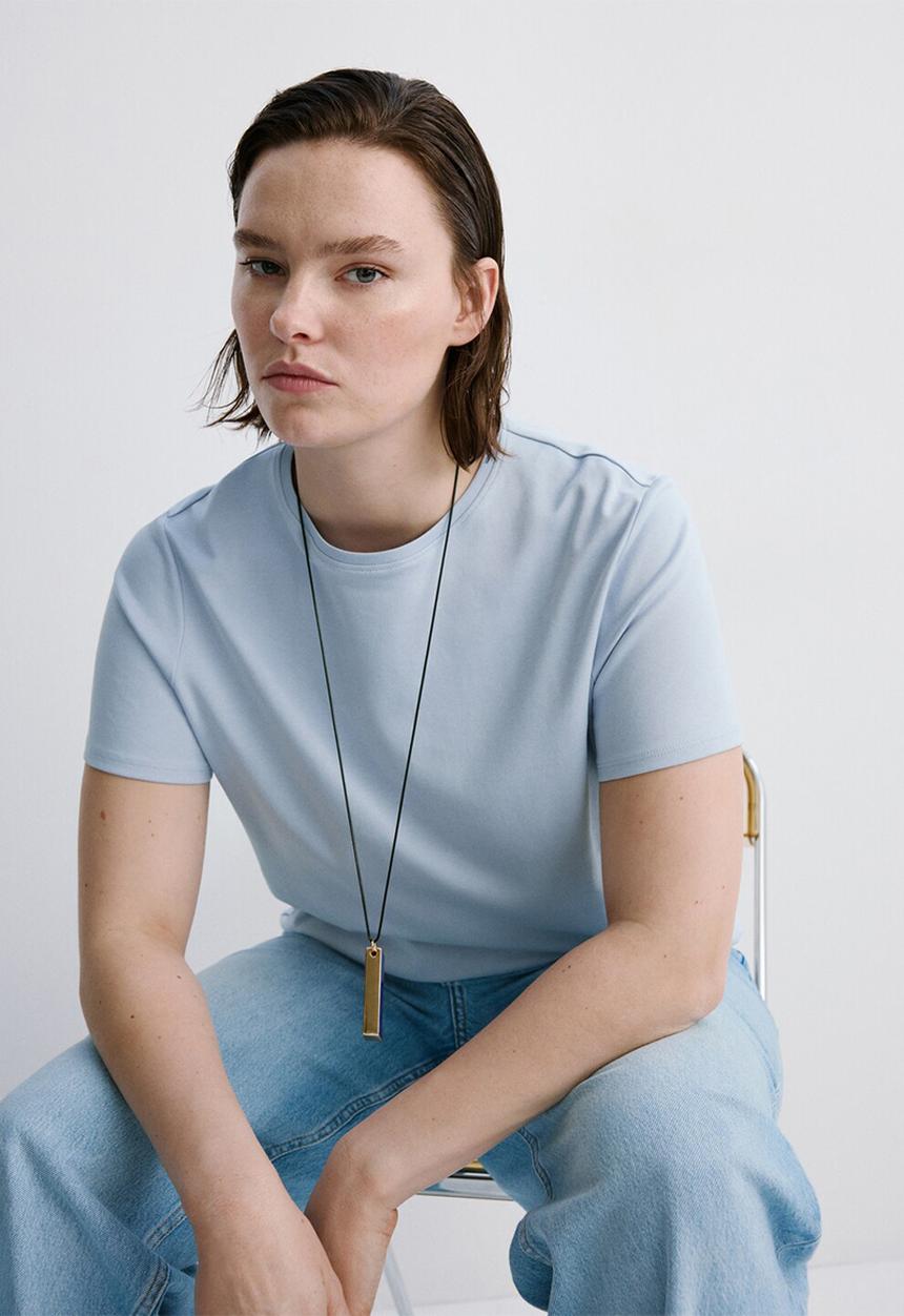 MANGO - Plus t-shirt riti - light/pastel blue
