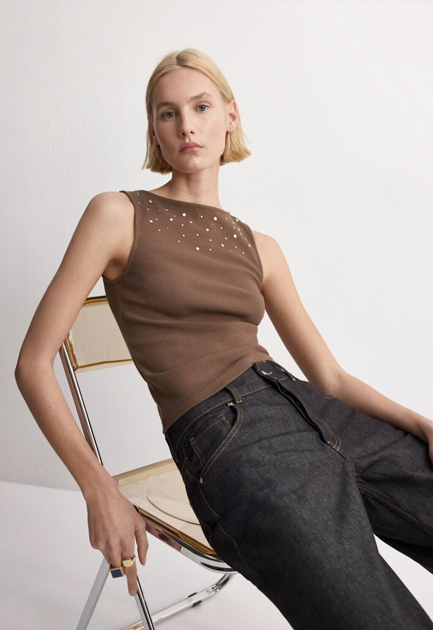 MANGO - Top hex - light/pastel brown