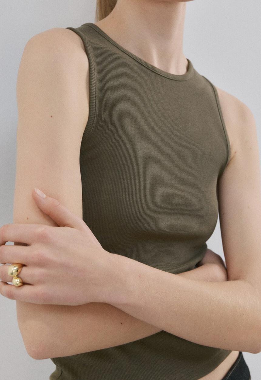 MANGO - Top boni - khaki