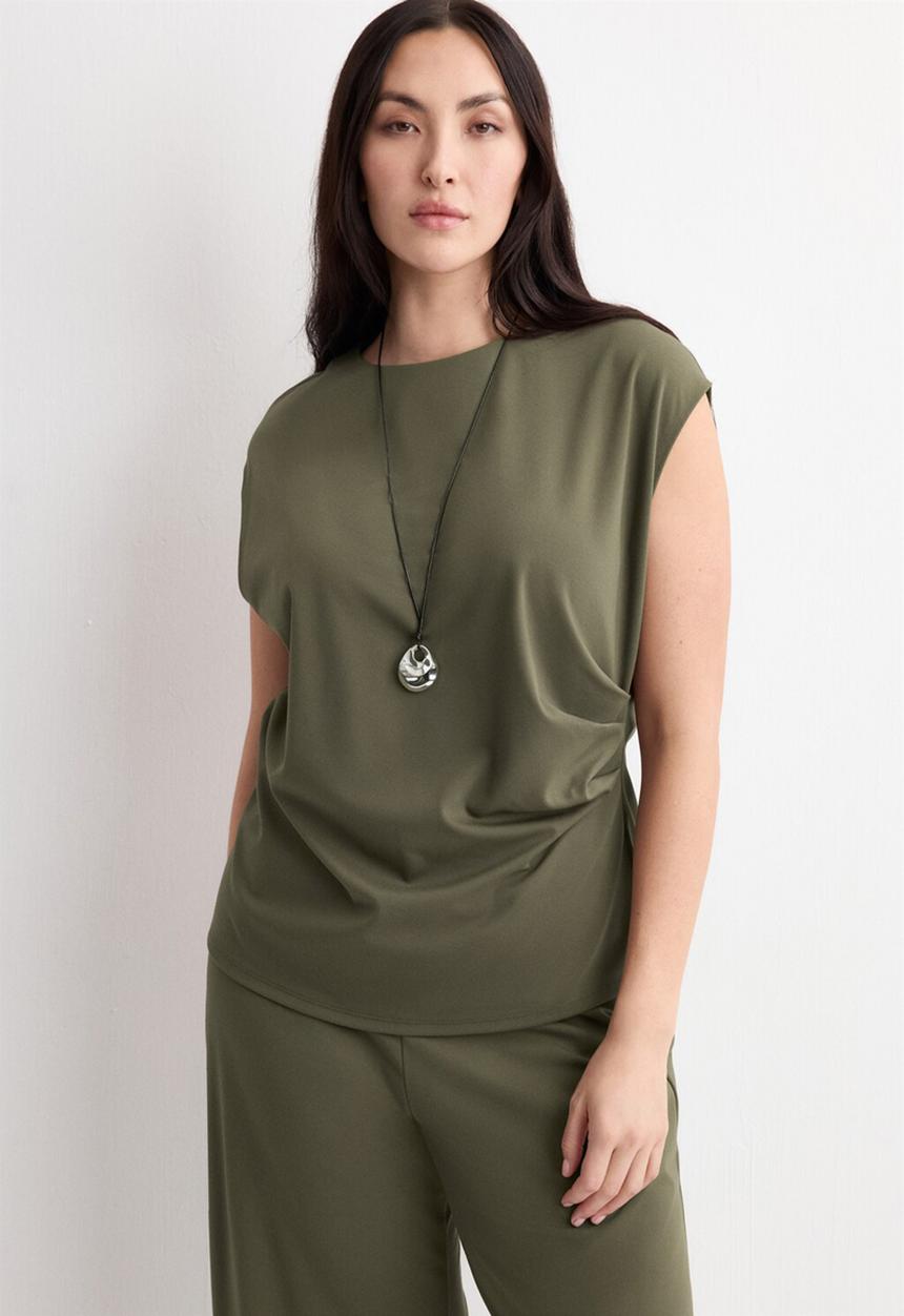 MANGO - T-shirt candelo - khaki