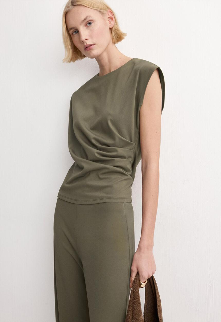 MANGO - T-shirt candelo - khaki