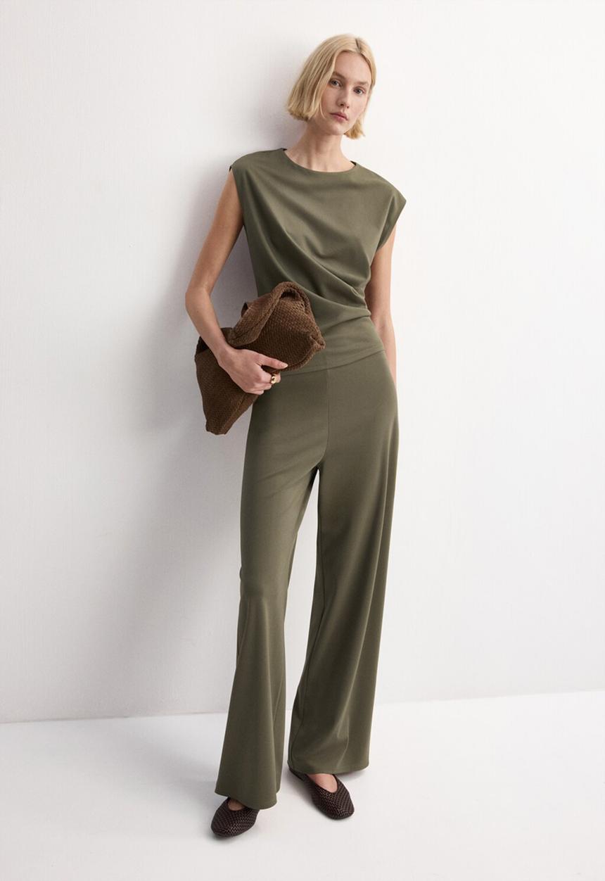MANGO - T-shirt candelo - khaki
