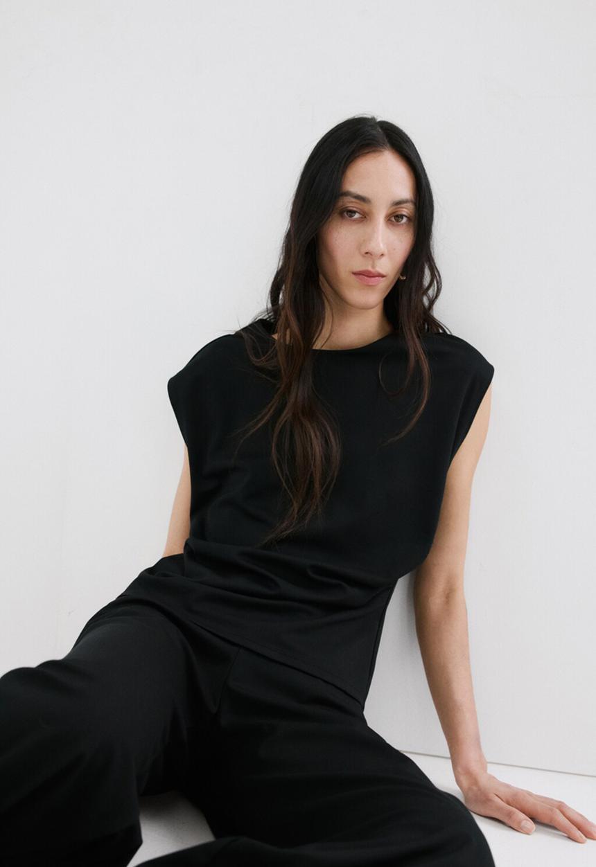 MANGO - T-shirt candelo - black