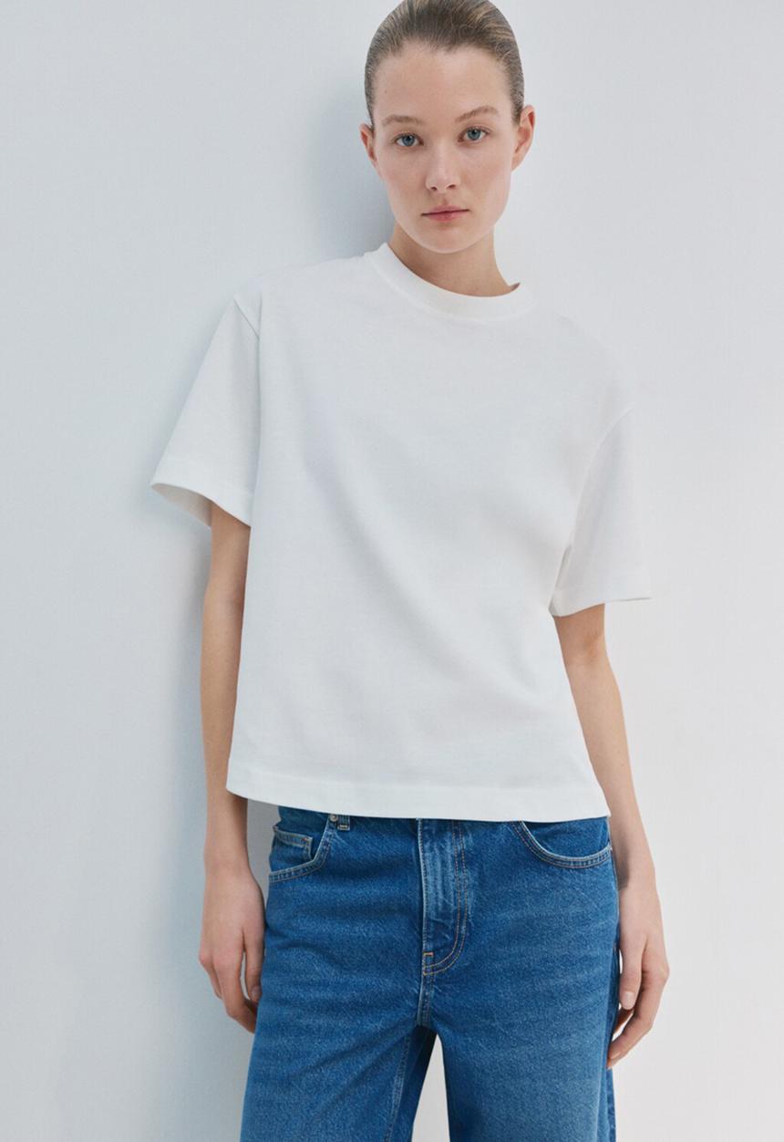 MANGO - T-shirt sita  -  white