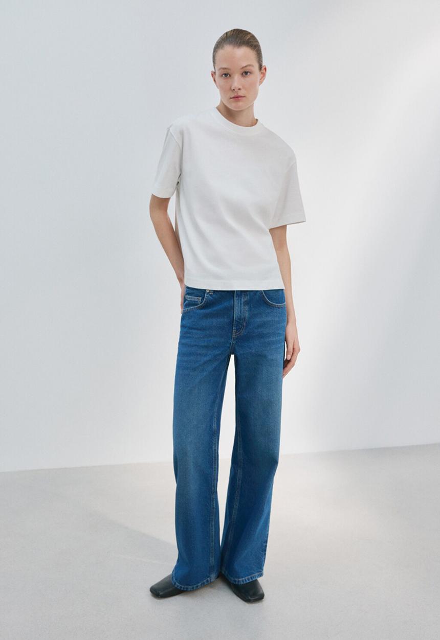 MANGO - T-shirt sita  -  white