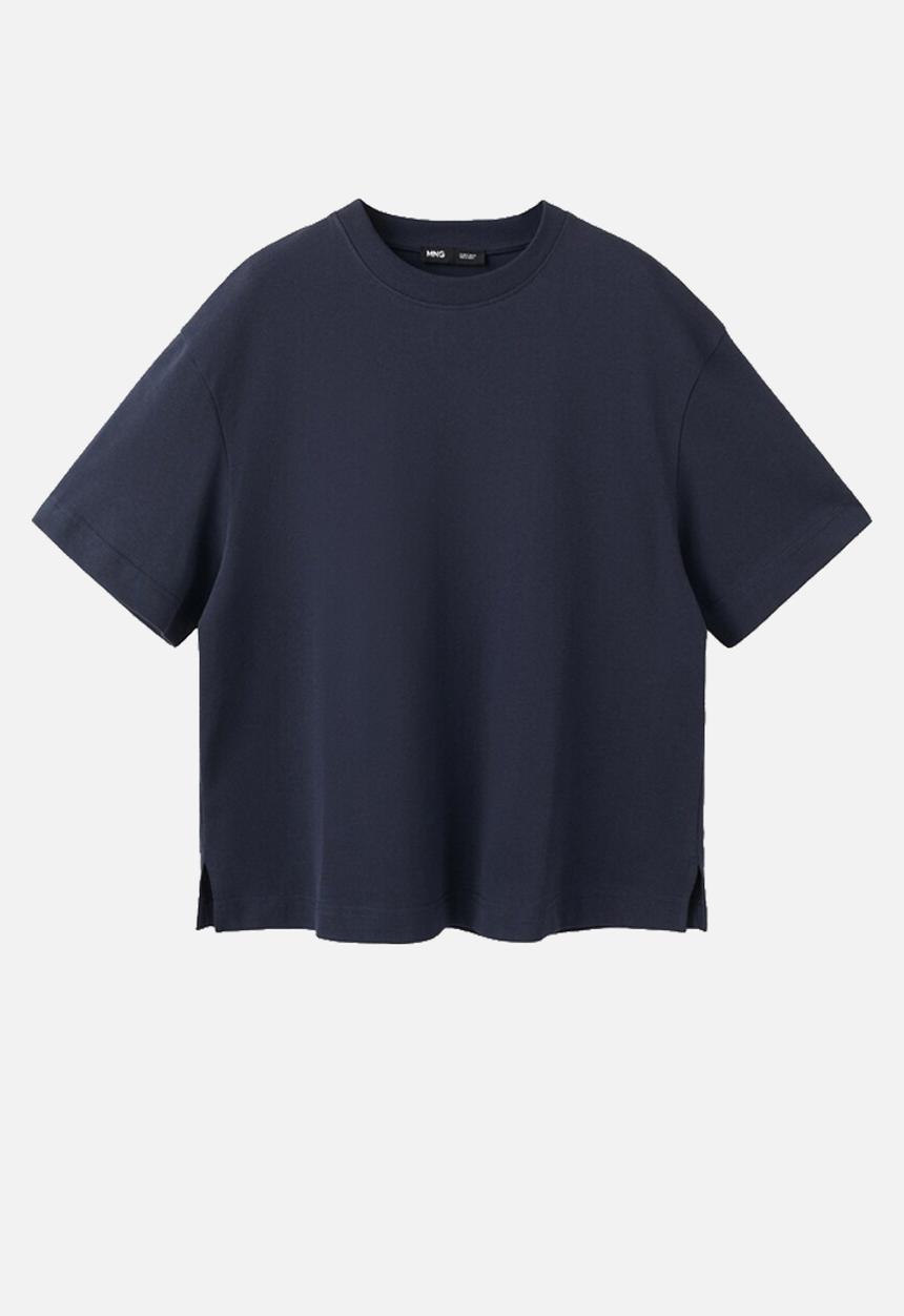 MANGO - T-shirt sita - navy