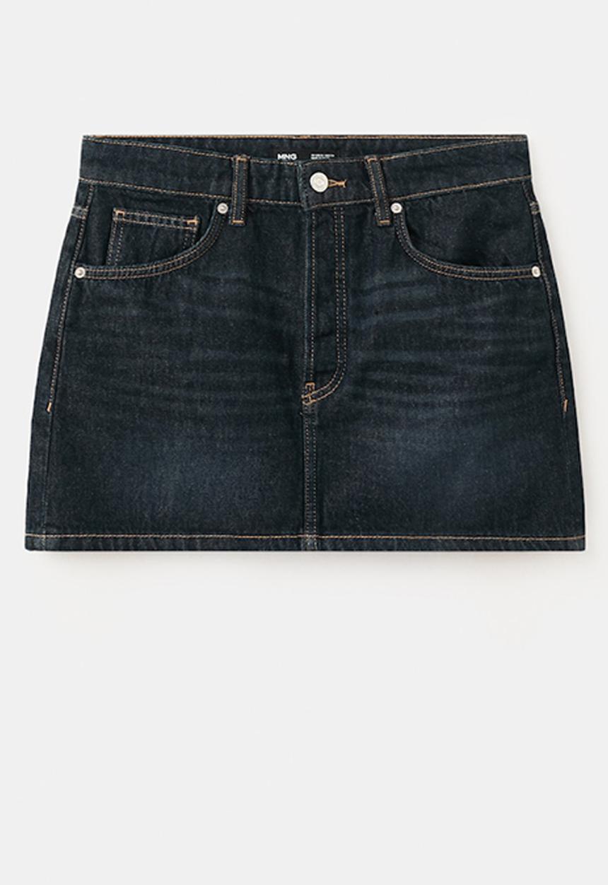 MANGO - Skirt madior - open blue