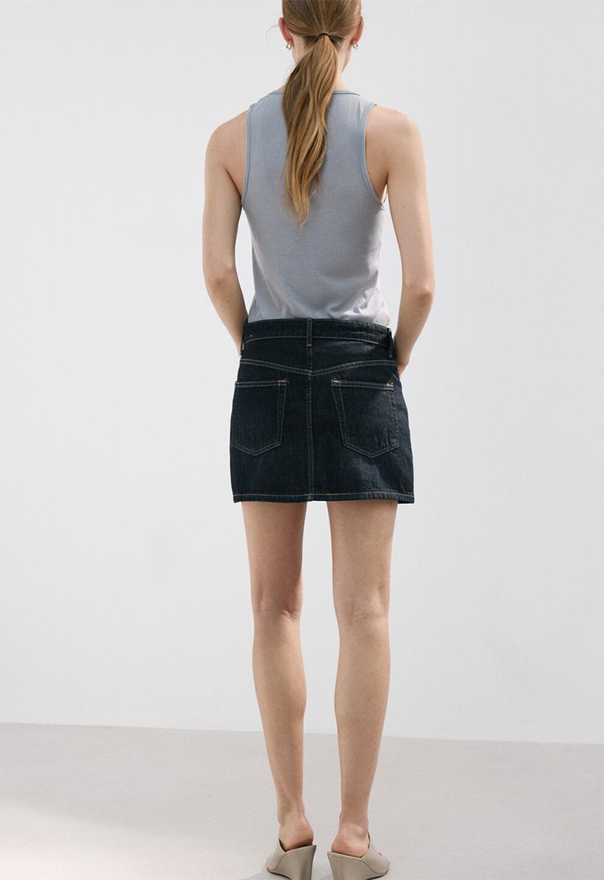 MANGO - Skirt madior - open blue