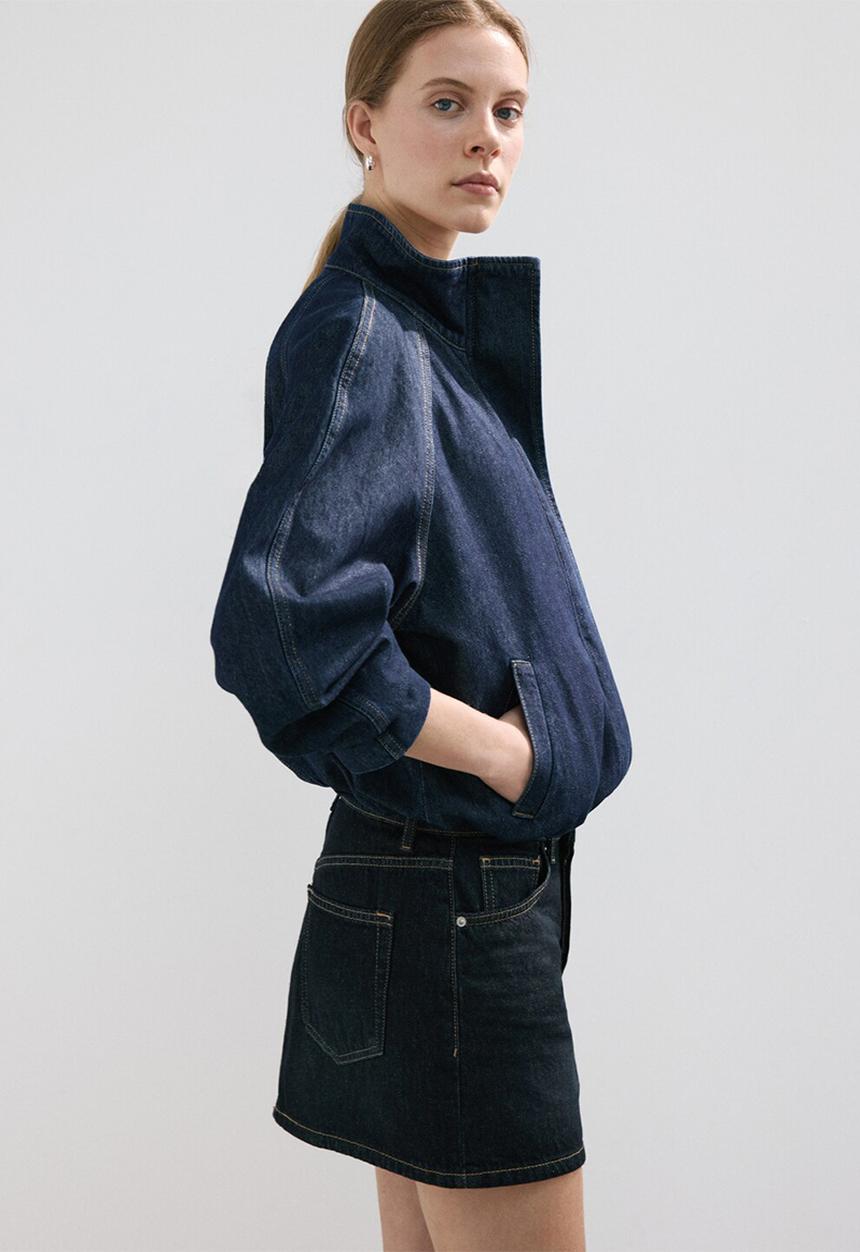 MANGO - Skirt madior - open blue