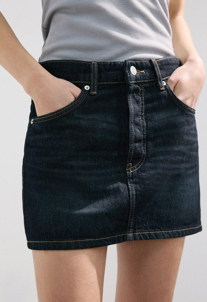 MANGO - Skirt madior - open blue