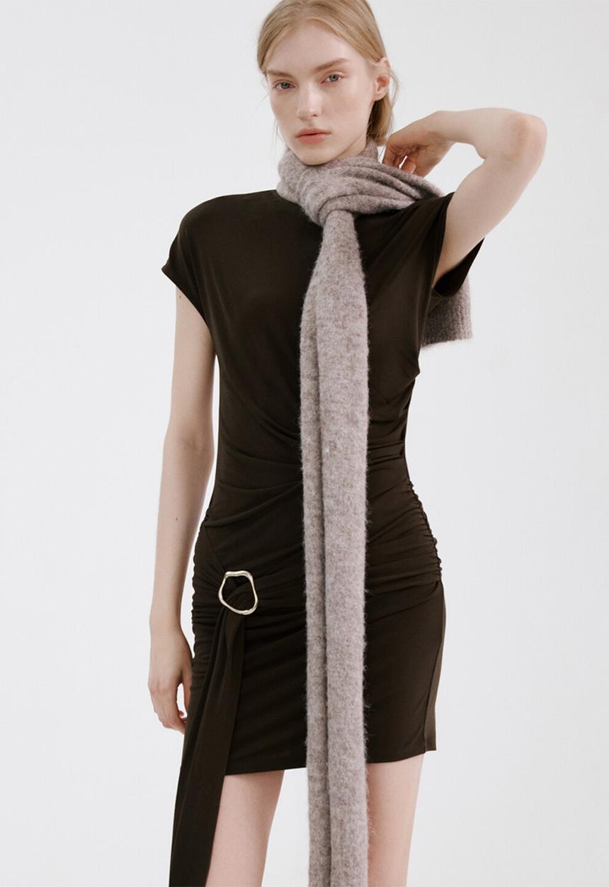 MANGO - Dress milena - brown